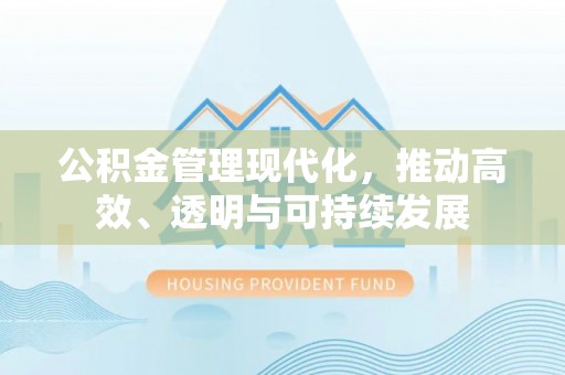 黟县公积金管理现代化，推动高效、透明与可持续发展