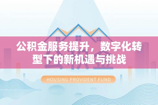 黟县公积金服务提升，数字化转型下的新机遇与挑战