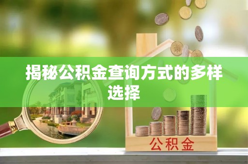黟县揭秘公积金查询方式的多样选择