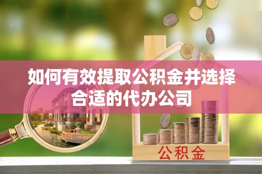 黟县如何有效提取公积金并选择合适的代办公司
